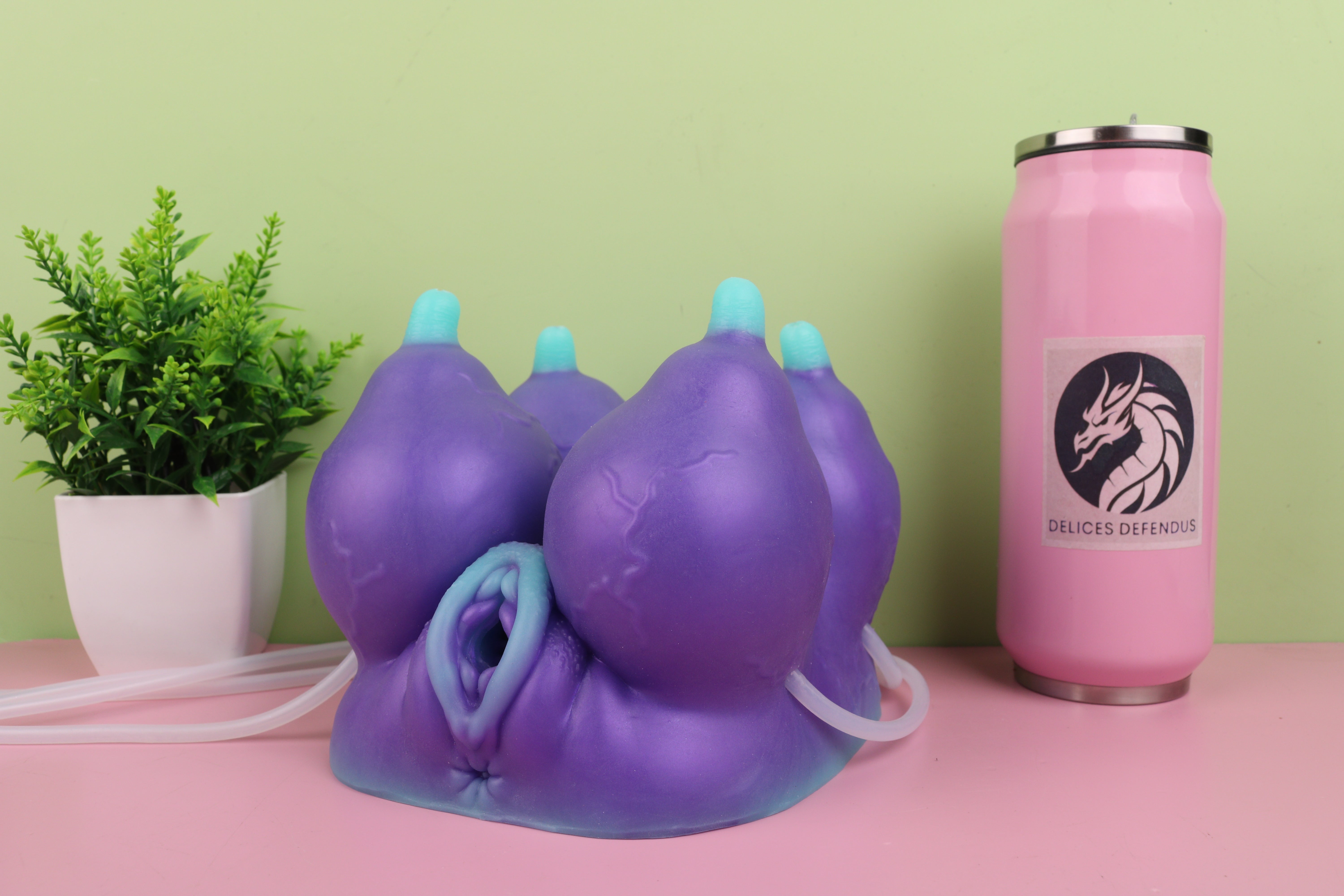 Alien furry masturbator style fantasy toy with four-breasted extraterrestrial creature design
