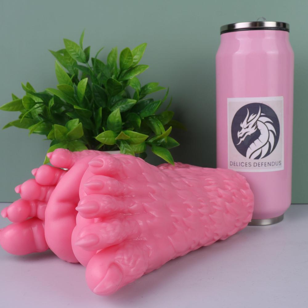 Extremely detailed furry footjob sextoy inspired by Amy Rose from Sonic, pink anthro paw fleshlight with tight hole for yiff, feet fetish, sonic porn, and furry masturbation fantasies, ideal for foot-focused yiff scenes.