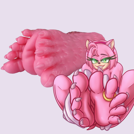 Amy Rose Sonic inspired footjob toy – furry fantasy sextoy inspired by Amy Rose from Sonic the Hedgehog