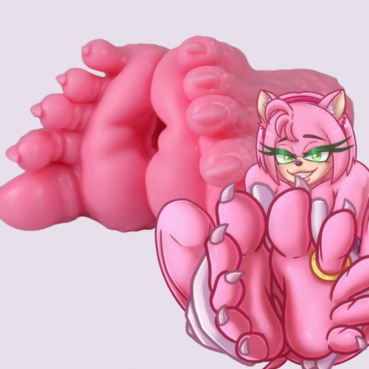Amy Rose Sonic inspired footjob toy – furry fantasy sextoy inspired by Amy Rose from Sonic the Hedgehog