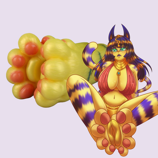 Ultra detailed close-up of Ankha Egyptian cat furry footjob masturbator, realistic feet design for fetish play, premium sextoy furry, furry fleshlight, furry masturbator, furry onahole, fantasy masturbator, fantasy sextoy, designed for intense furry porn and furry porn pleasure experience