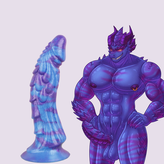 Black wolf knot furry dildo made from premium platinum silicone, fantasy dildo inspired by canine anatomy for furry enthusiasts.