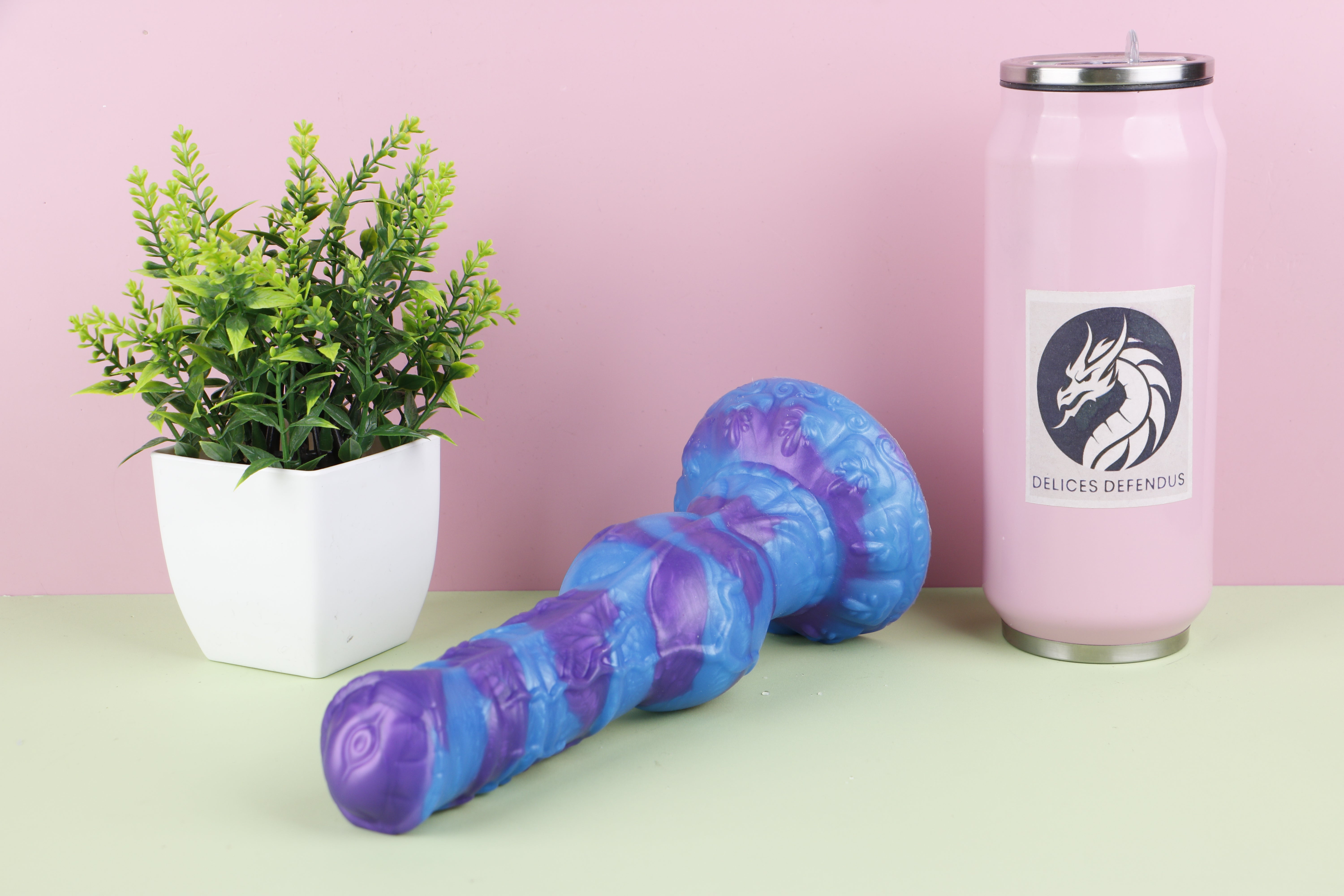 Demon wolf fantasy dildo with pronounced knot and premium silicone for furry collectors and enthusiasts.