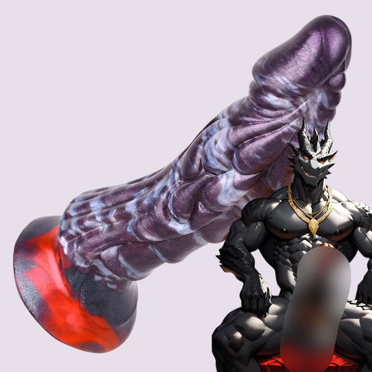 Fantasy Dragon Dildo with dark, textured scales and a fierce design, perfect for yiff, hentai, feral, and bestiality enthusiasts seeking thrilling experiences