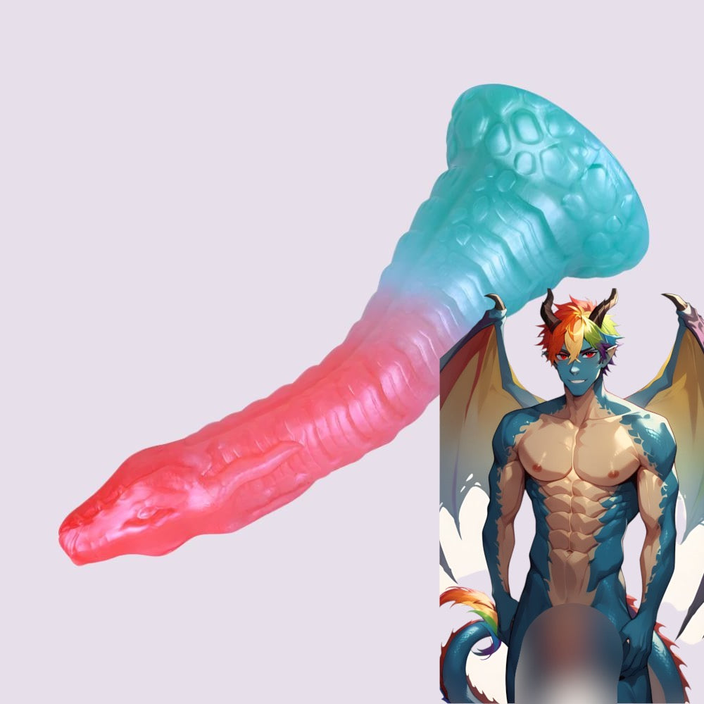 Fantasy Dragon Dildo with a serpent-inspired scaled design, ideal for yiff, hentai, feral, and bestiality enthusiasts seeking a unique experience