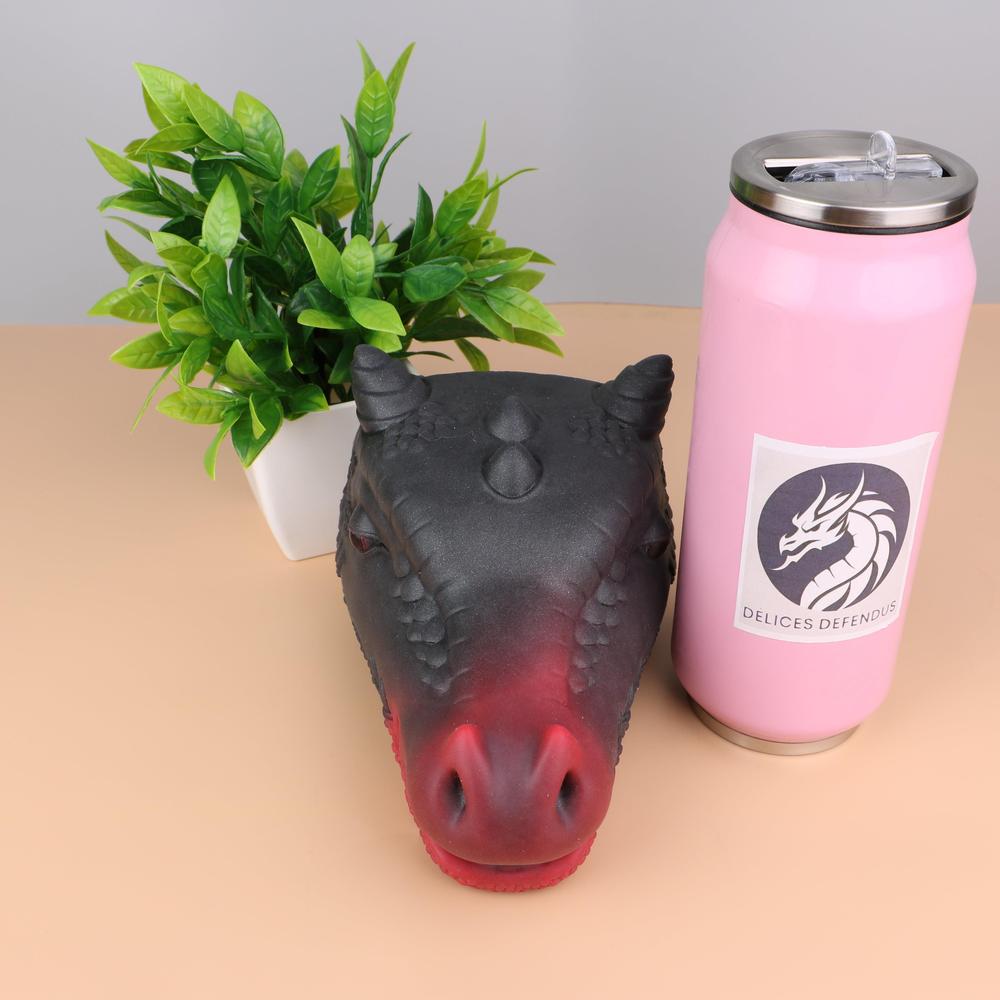 Realistic feral dragon head stroker with soft tongue and textured oral tunnel – furry fleshlight perfect for yiff scenes, fantasy sex, and anthro domination roleplay
