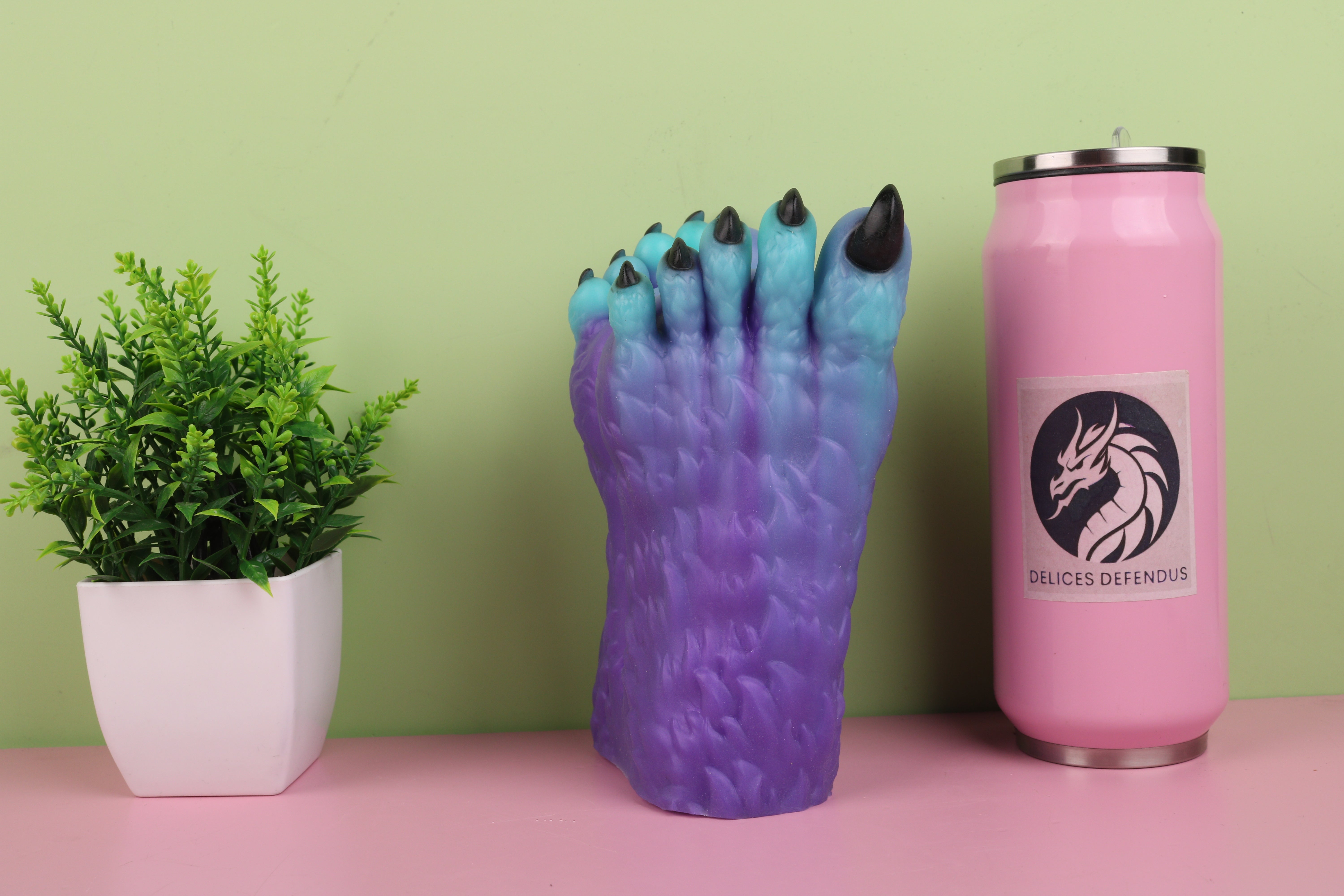 Feral wolf feet toy with furry paws and Zorya inspired galactic fantasy aesthetic