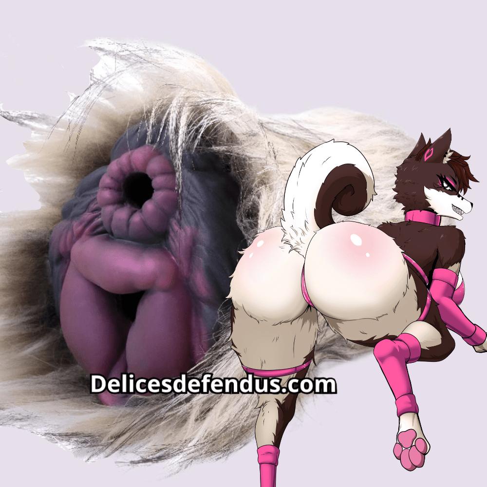 Furry sextoy fleshlight Roxy the dog with realistic ponut for fans of furry porn, feral fantasy, and bestiality – Delices Defendus