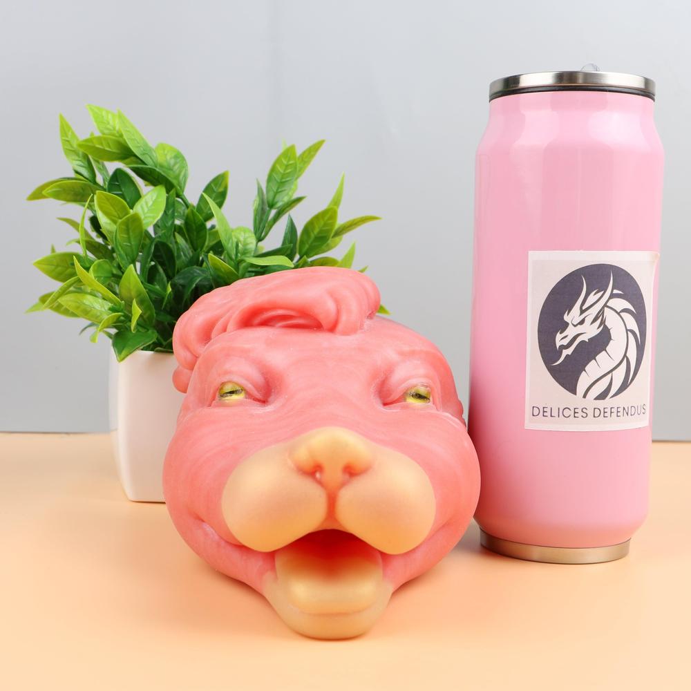 Furry sex toy shaped like a submissive fox face with soft lips and oral textures – perfect for yiff blowjob fantasies, anthro roleplay, and feral porn lovers