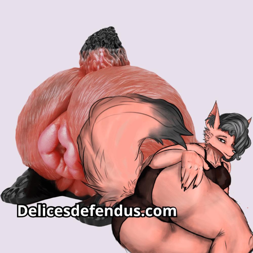 Anthro fox sex toy with cookie ponut and textured pussy – furry fleshlight designed for yiff fantasies, bestiality roleplay and feral creampie stimulation