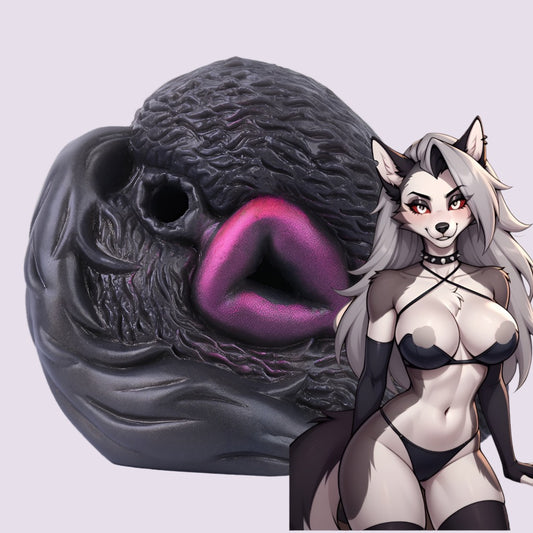 Fantasy furry wolf masturbator Loona the Sensual Lupine with dual entries, textured vaginal and anal silicone toy for men, offering immersive and intense pleasure experience.