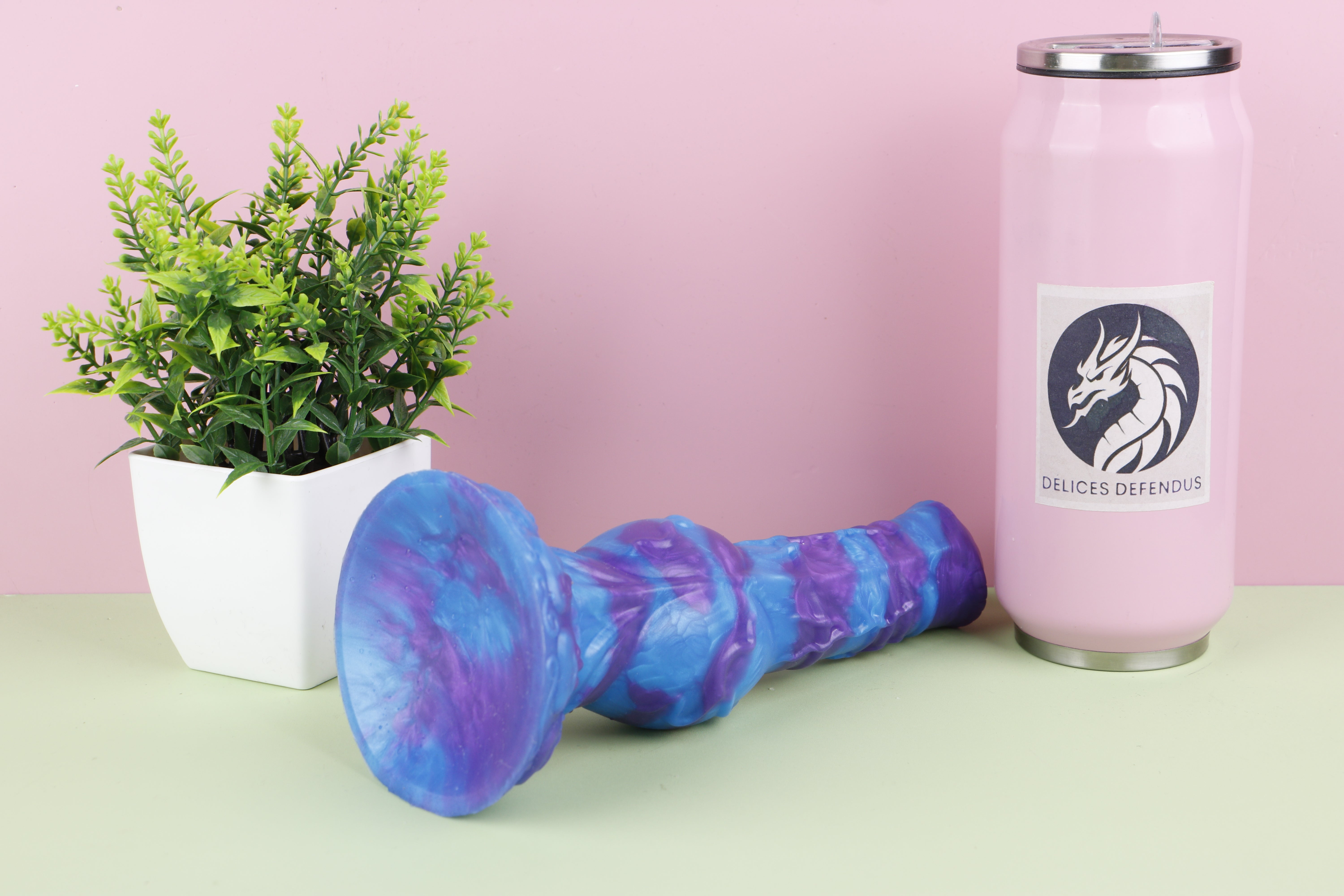 XL hyena knot furry sextoy crafted from body-safe platinum silicone with realistic fantasy details.