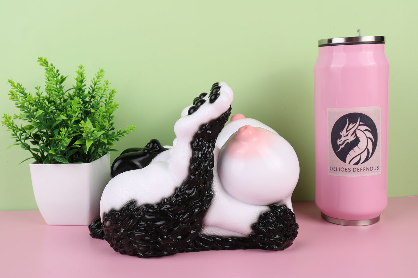 Loona furry masturbator with detailed dog paws sculpted breasts and black and white wolf design