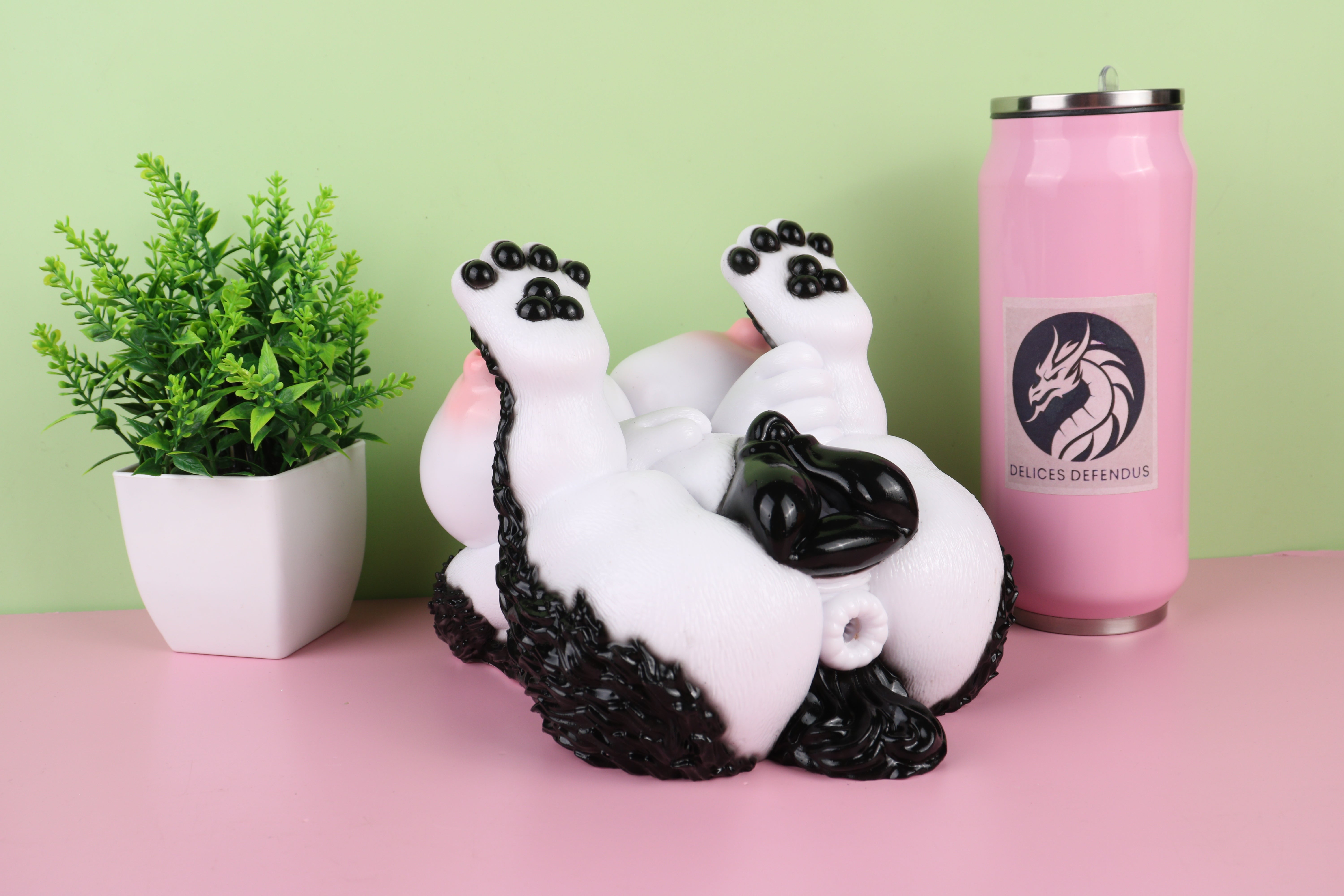 Loona furry sex doll inspired by a wolf dog with detailed paws and compact silicone body