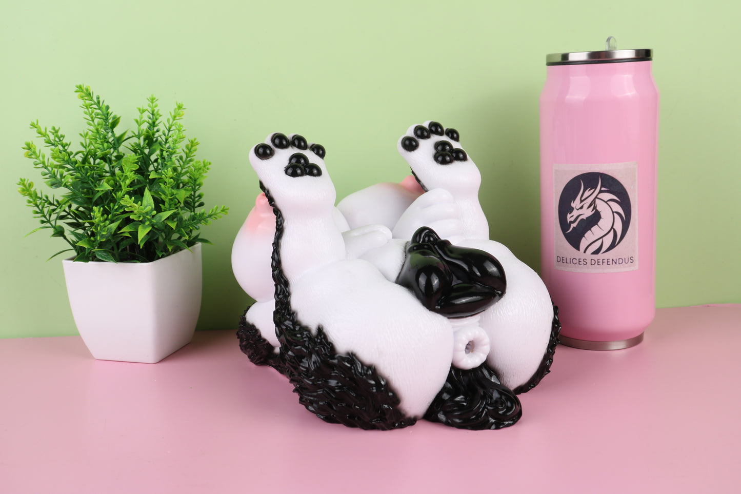 Loona furry sex doll inspired by a wolf dog with detailed paws and compact silicone body
