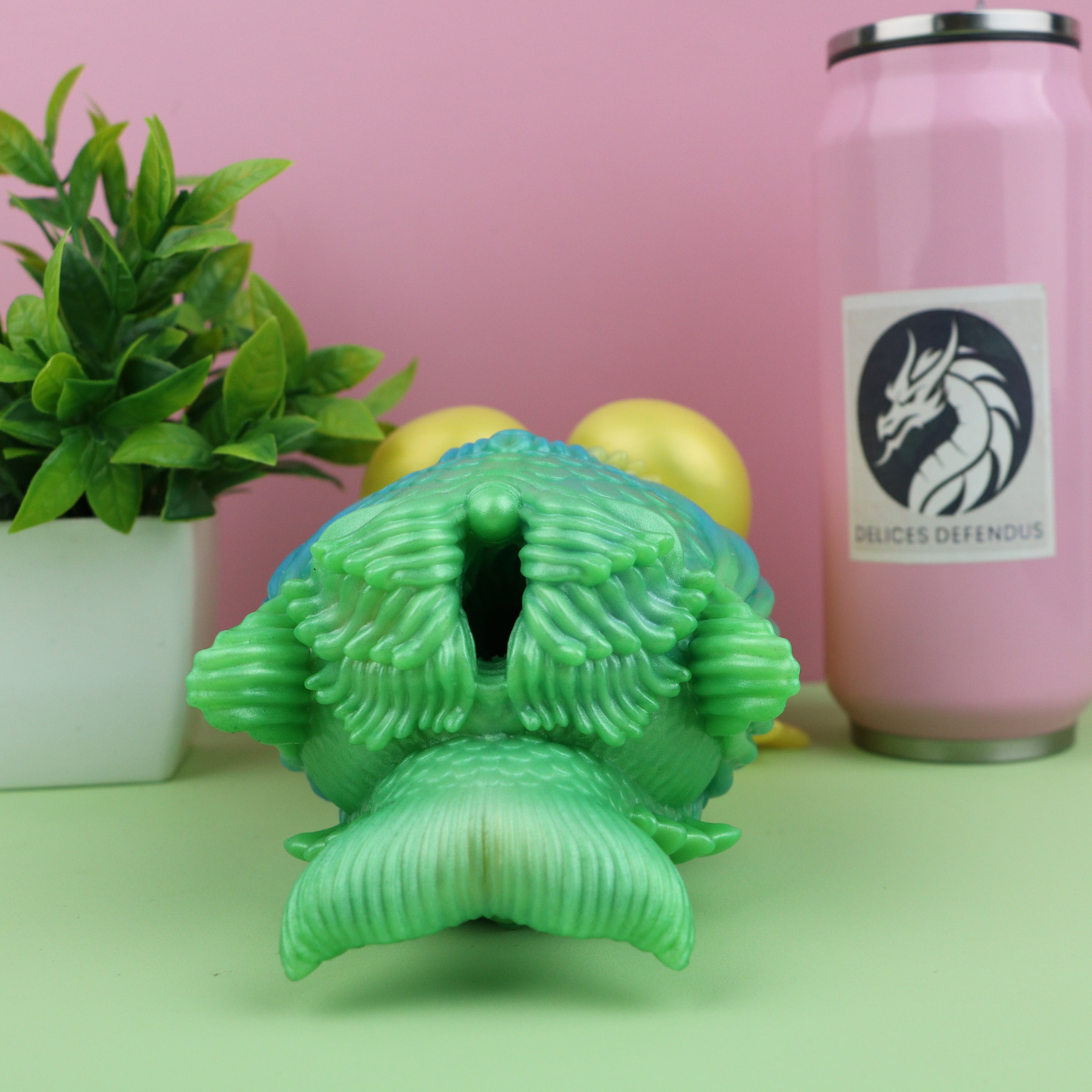 Nami League of Legends furry mermaid fantasy masturbator side view, detailed sculpted aquatic body design, premium silicone adult toy, furry fantasy masturbator for collectors and fans of LoL Nami siren fantasy