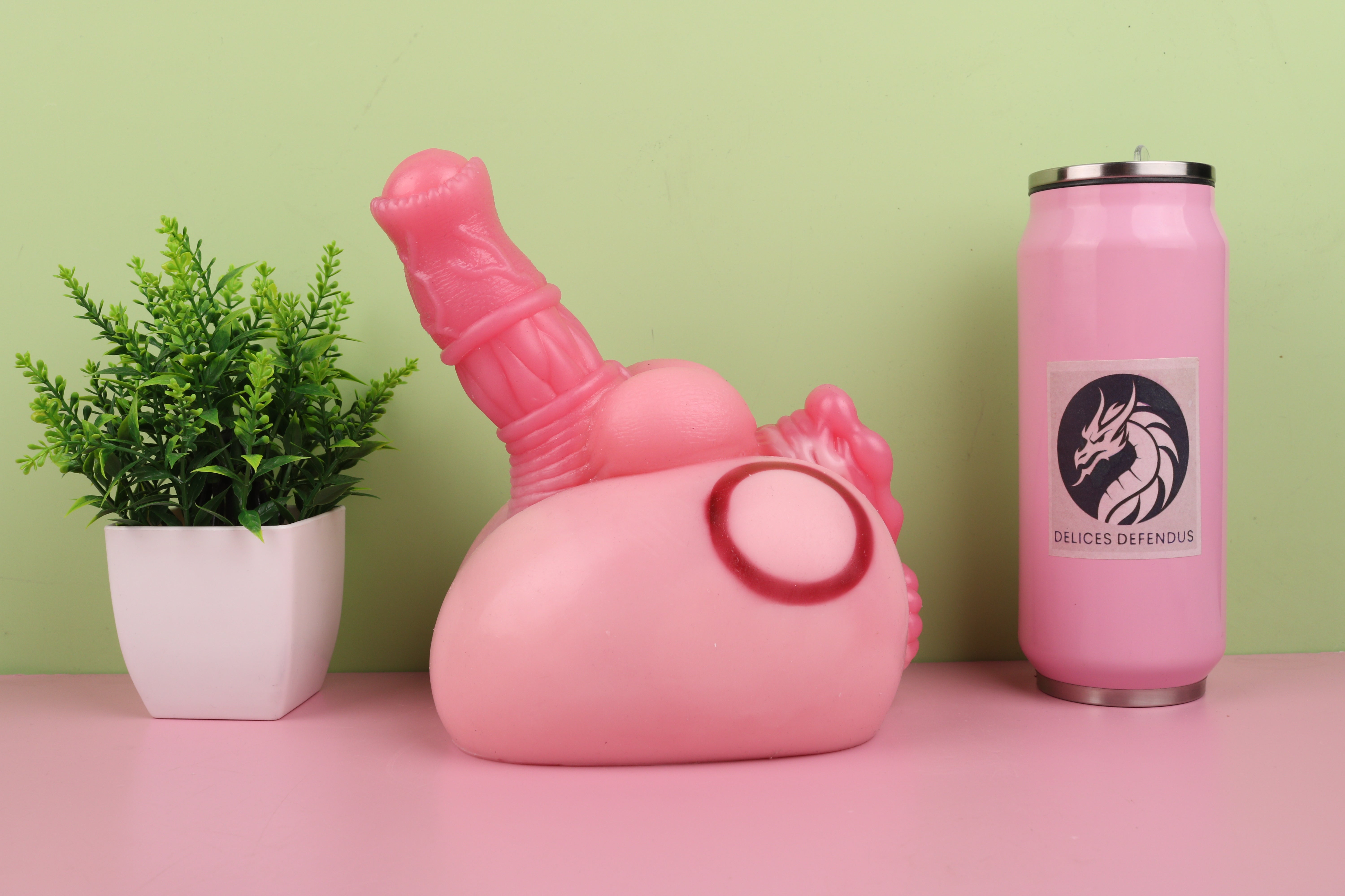 Pinkie Pie inspired furry fleshlight style futa pony toy with bright pink fantasy design