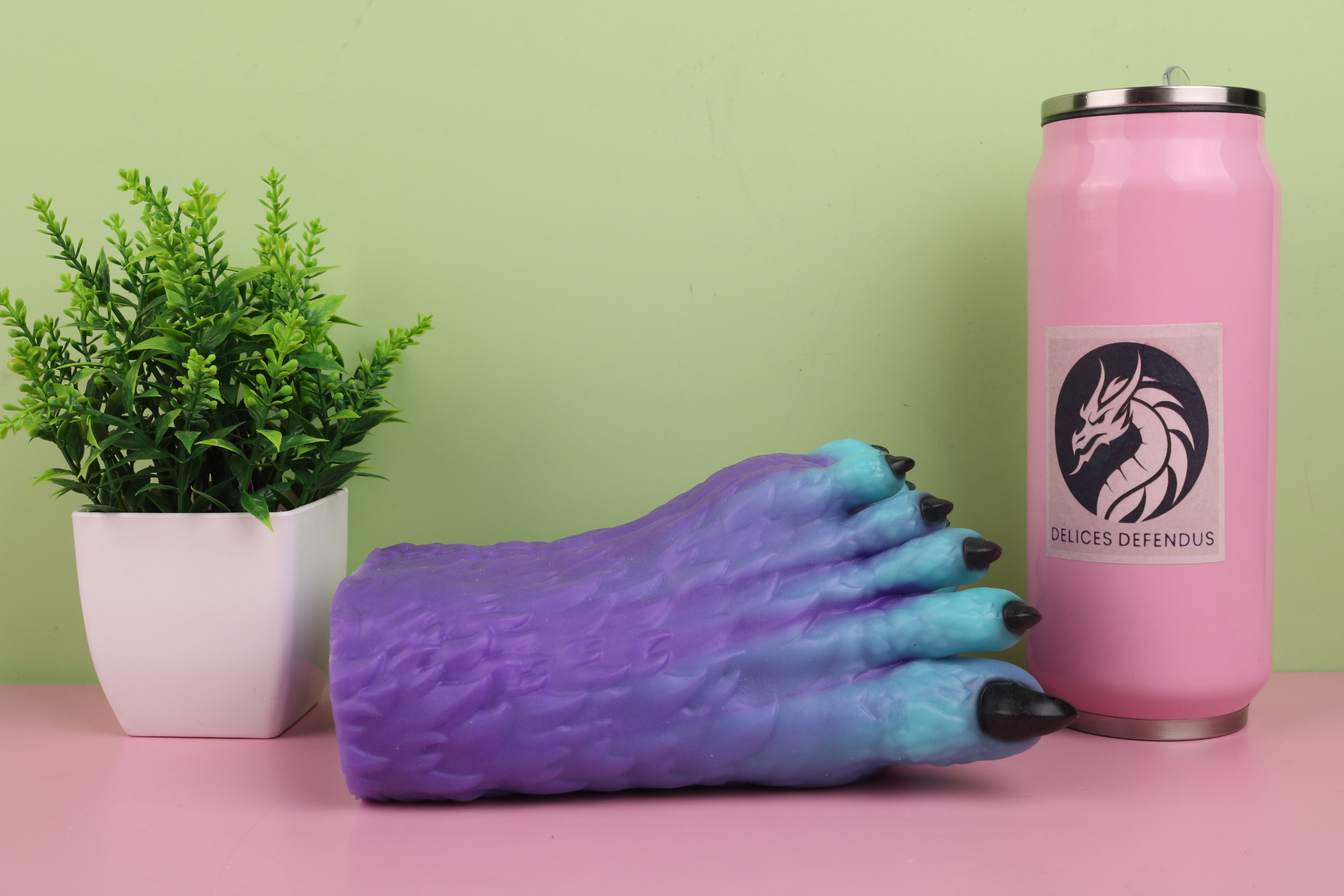 Wolf paw furry adult toy focused on detailed feet with a dark fantasy design