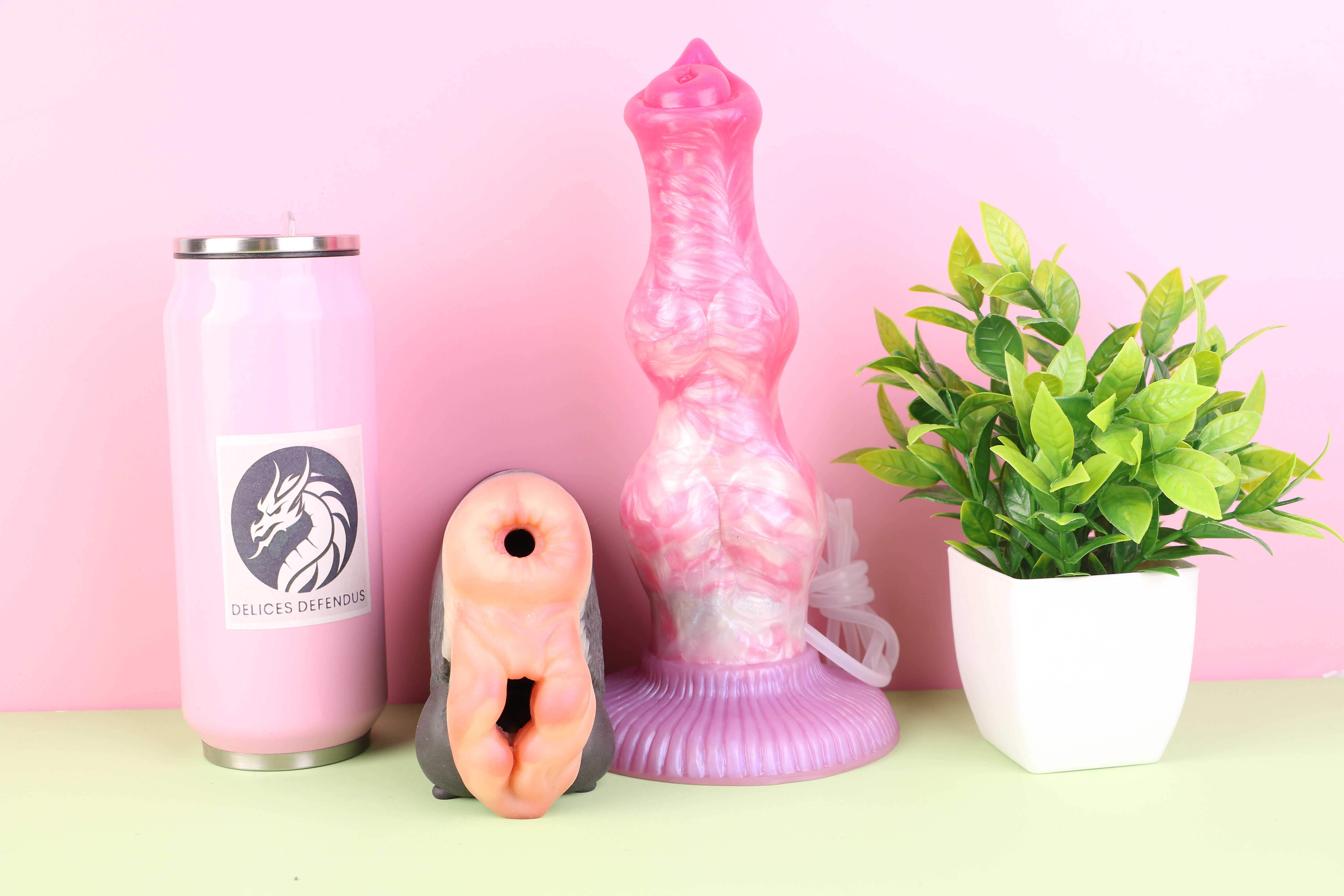 XXL Tentacle Furry Masturbator + Knot Dildo – Fantasy Demon Penetrable with Ridges and Huge Canine Knot Dildo for Deep Fantasy Pleasure