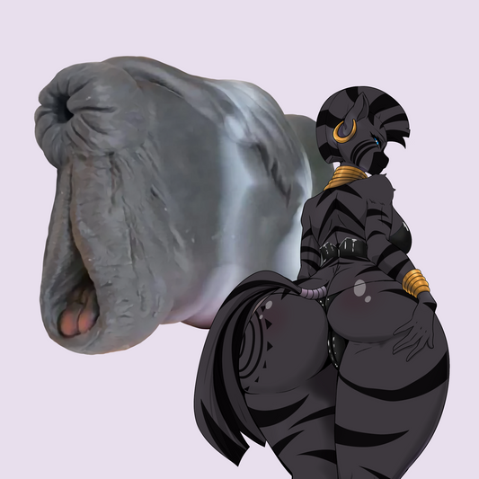 Furry zebra sextoy inspired by Zecora from MLP, with realistic anal ponut and textured tunnel – perfect for furry porn, furry fantasies and anthro black equine pleasure
